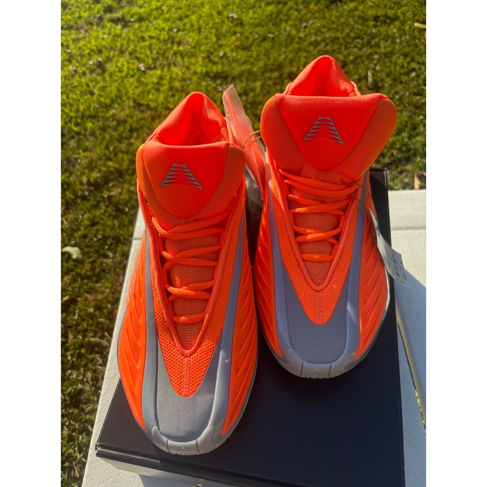 Adidas Anthony Edwards 2 Basketball Shoes Lucid Orange Silver KK1390 Mens 8.5